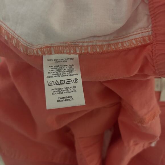 LOFT Outlet Coral Pink Cotton Pull-On Shorts Women’s Large Elastic Waist Pockets - Picture 7 of 8